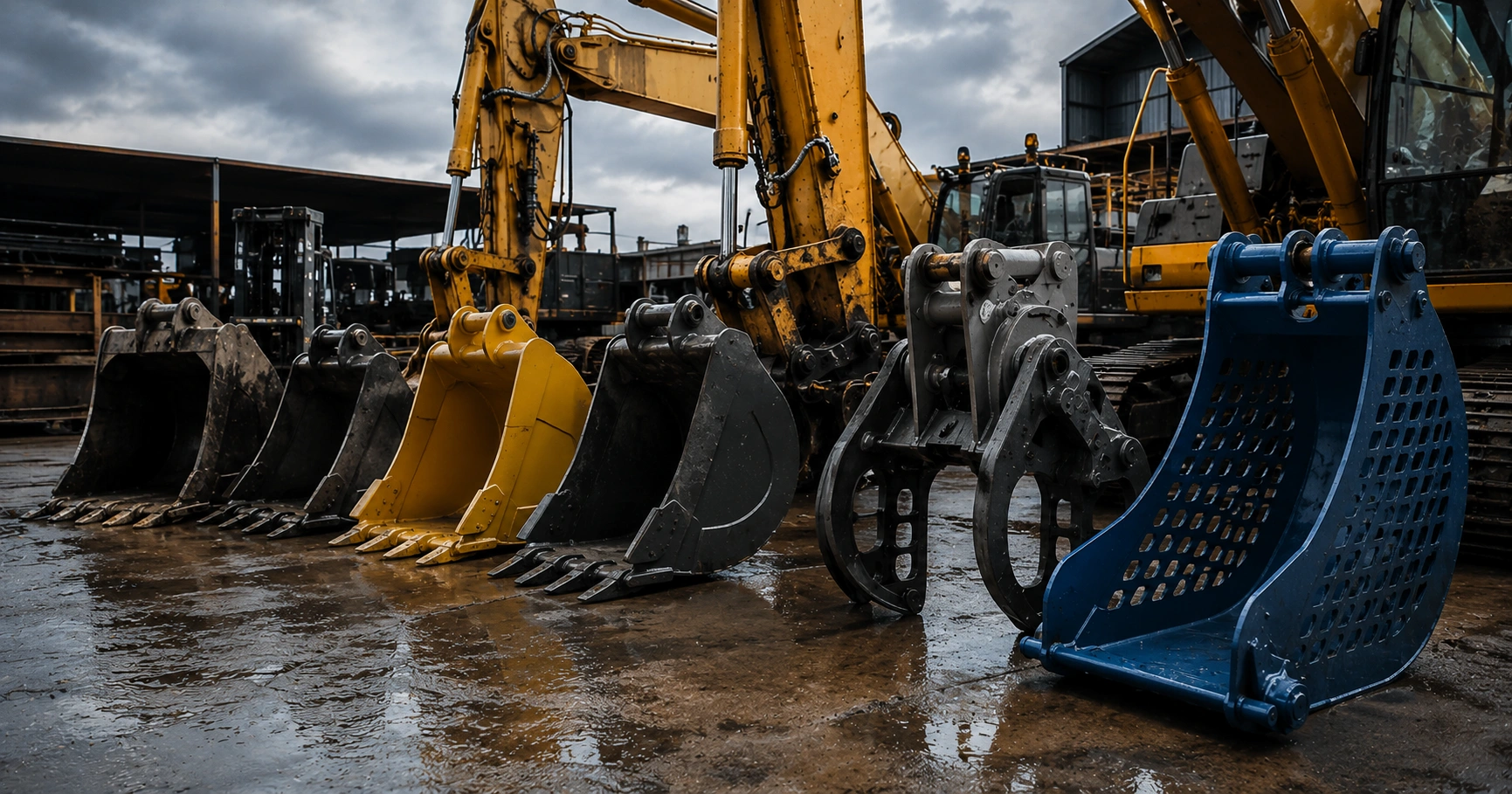 Excavator buckets booms og
