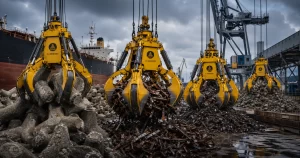 AL Industries G Series mechanical grabs for scrap handling, marine construction and industrial material handling