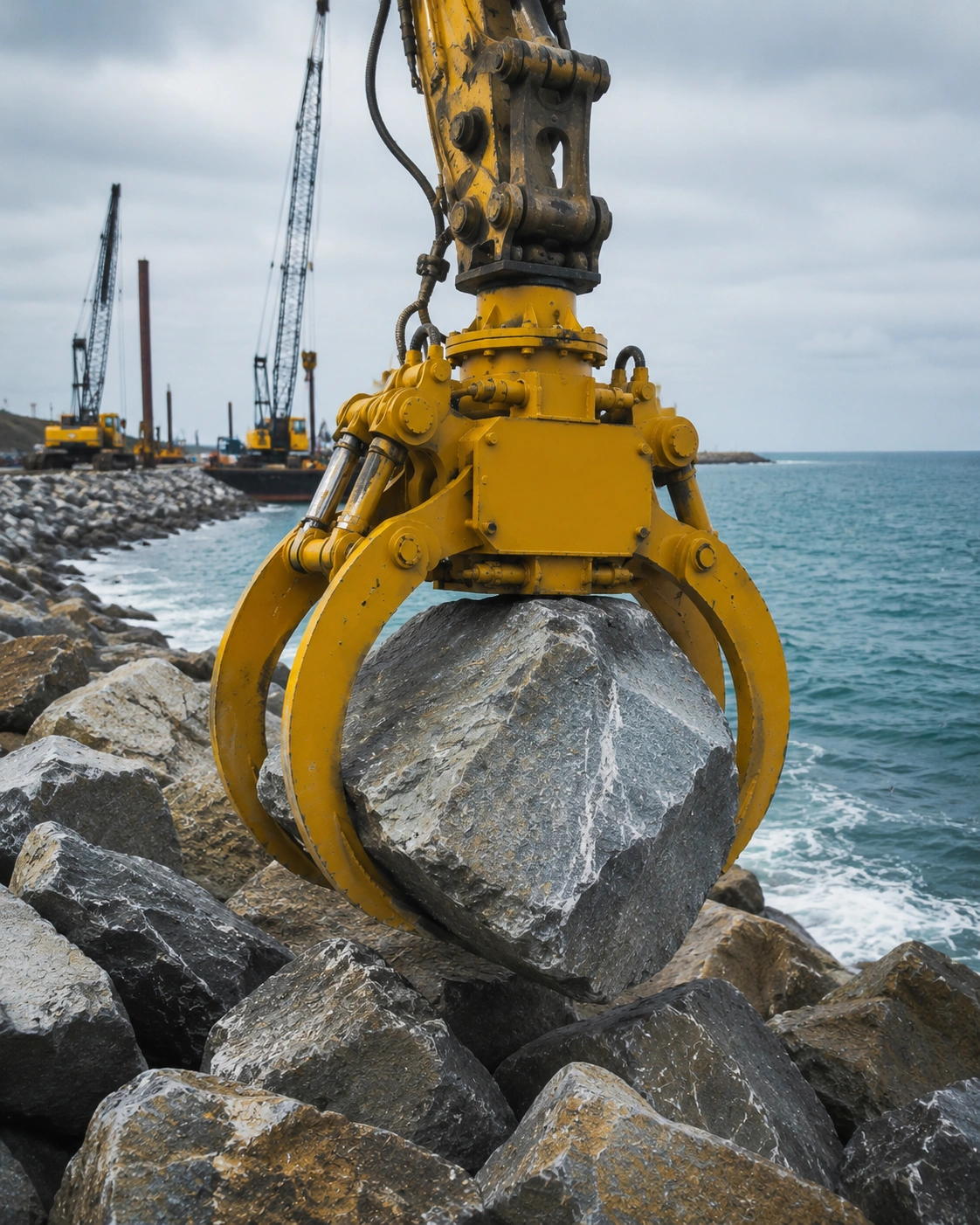 Orange Peel Grab for Scrap Handling Rock grab breakwater construction