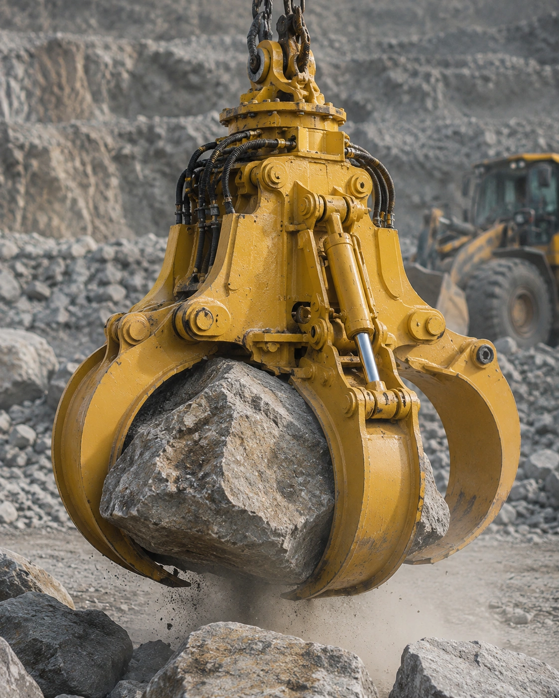 Orange Peel Grab for Scrap Handling Rock grab quarry operation