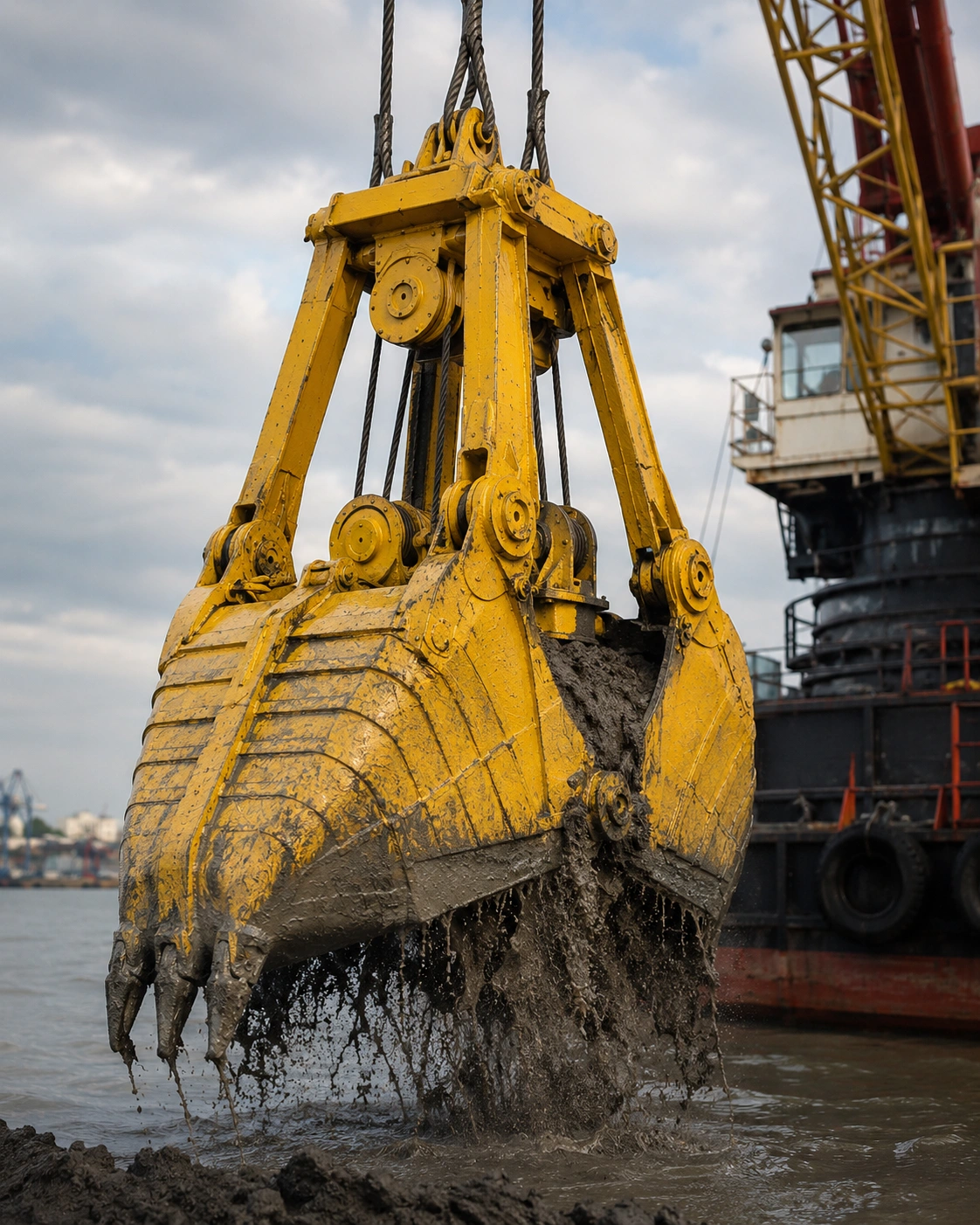 Round nose mechanical grab dredging
