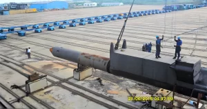 Spud for barges