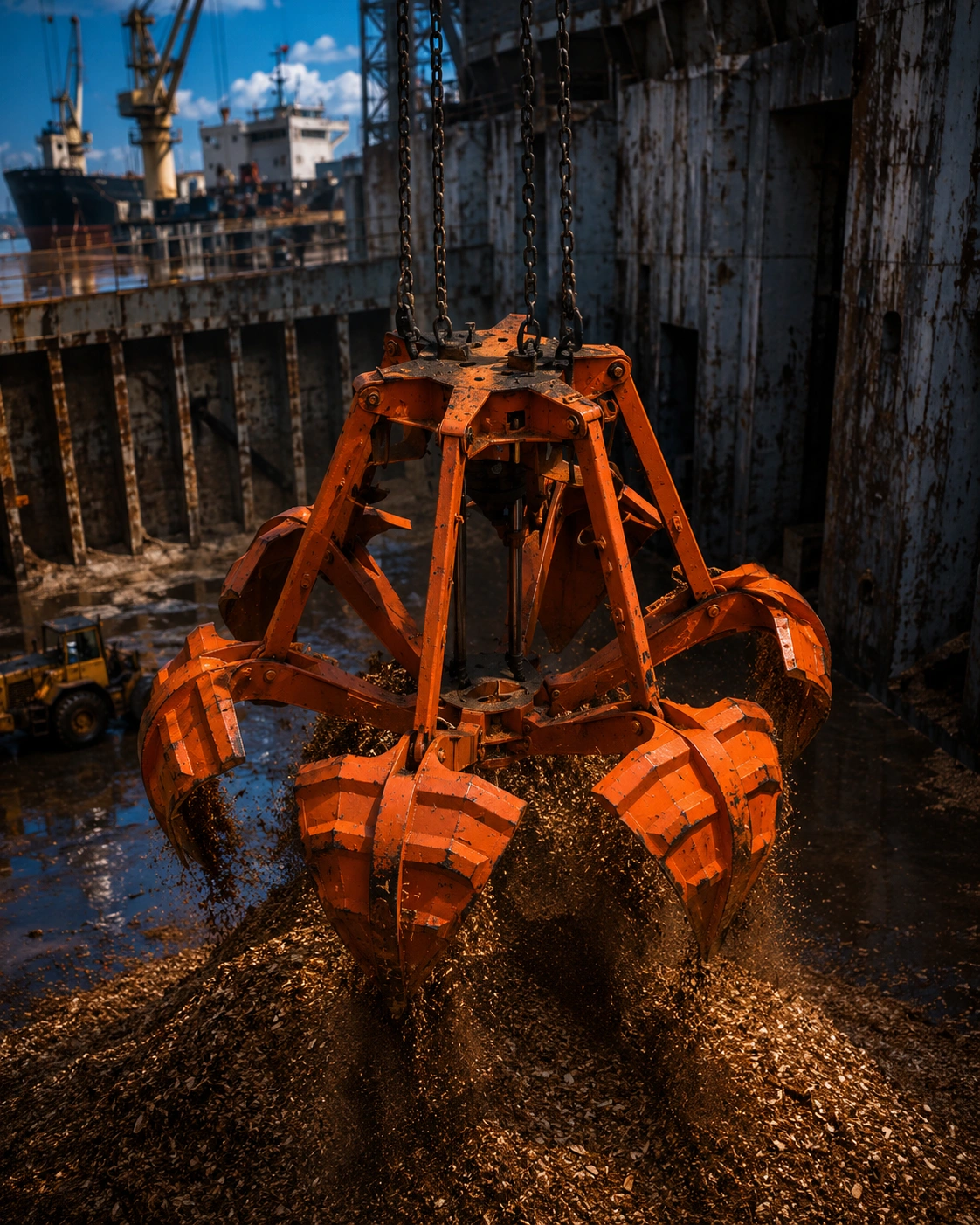 Orange Peel Grab for Scrap Handling Woodchips grab